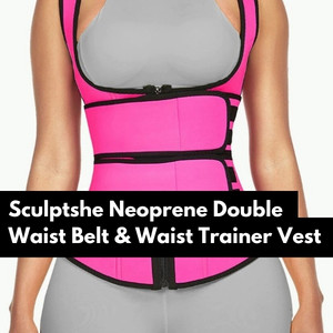 sculptshe neoprene double waist belt waist trainer vest