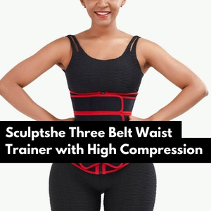 sculptshe three belt waist trainer with high compression