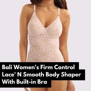 bali womens firm control lace n smooth body shaper with builtin brareyeogo shapewear bodysuit